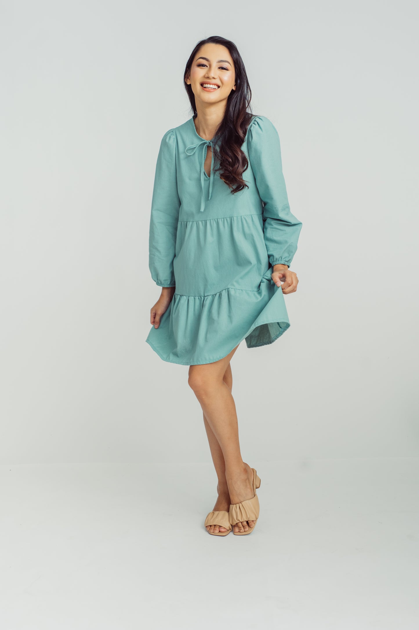 Mily Short Dress Tea Green