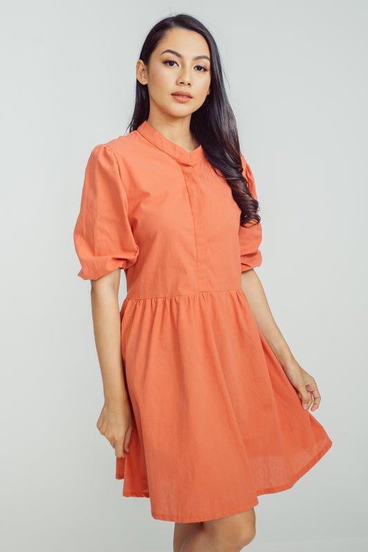 Sabel Short Dress Rust